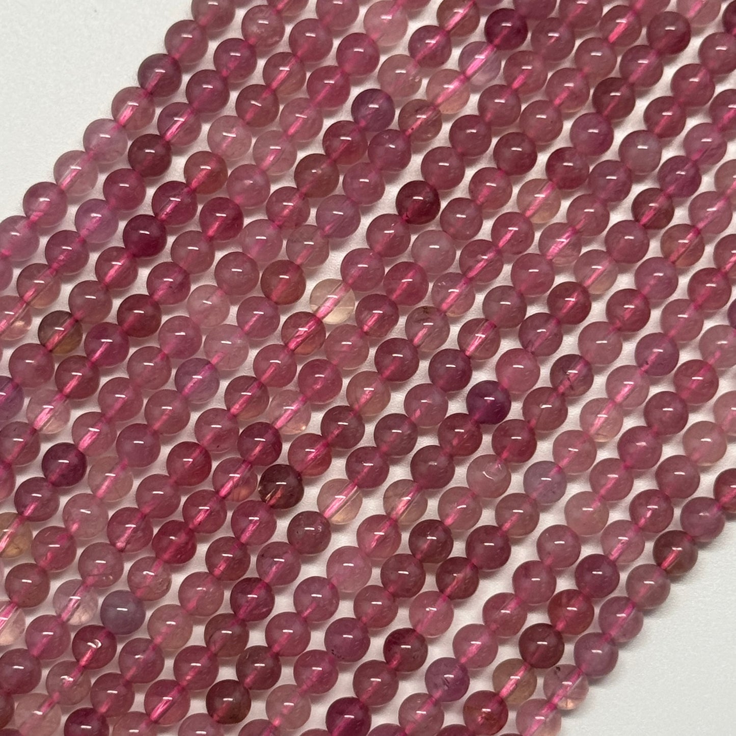 Red Rose Quartz Polished Round Gemstone Beads - (AAAA Quality)
