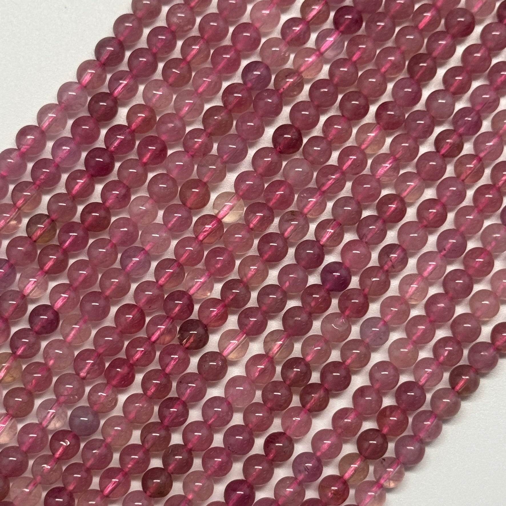 Red Rose Quartz Polished Round Gemstone Beads - (AAAA Quality)