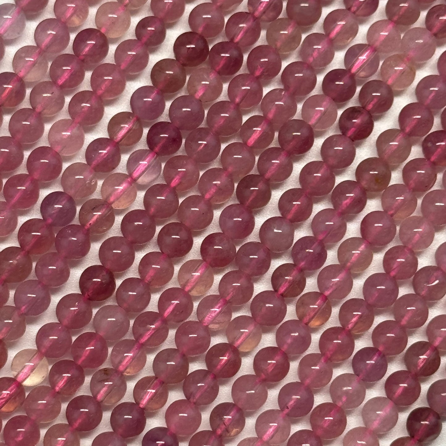 Red Rose Quartz Polished Round Gemstone Beads - (AAAA Quality)