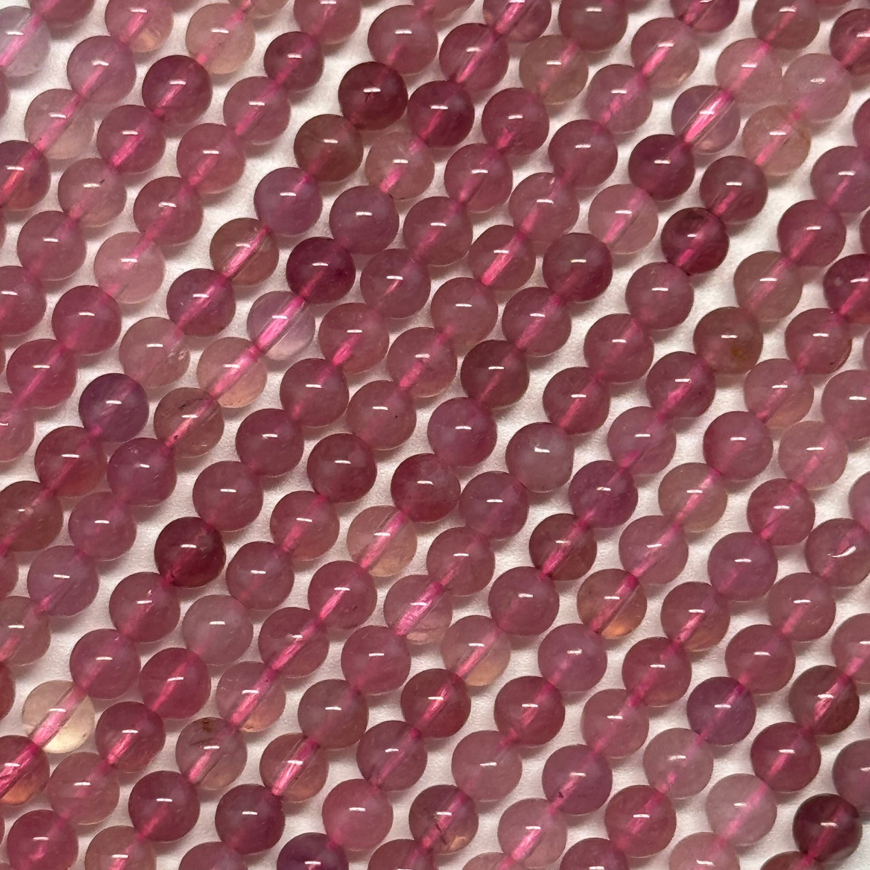 Red Rose Quartz Polished Round Gemstone Beads - (AAAA Quality)