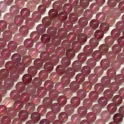 Red Rose Quartz Polished Round Gemstone Beads - (AAAA Quality)