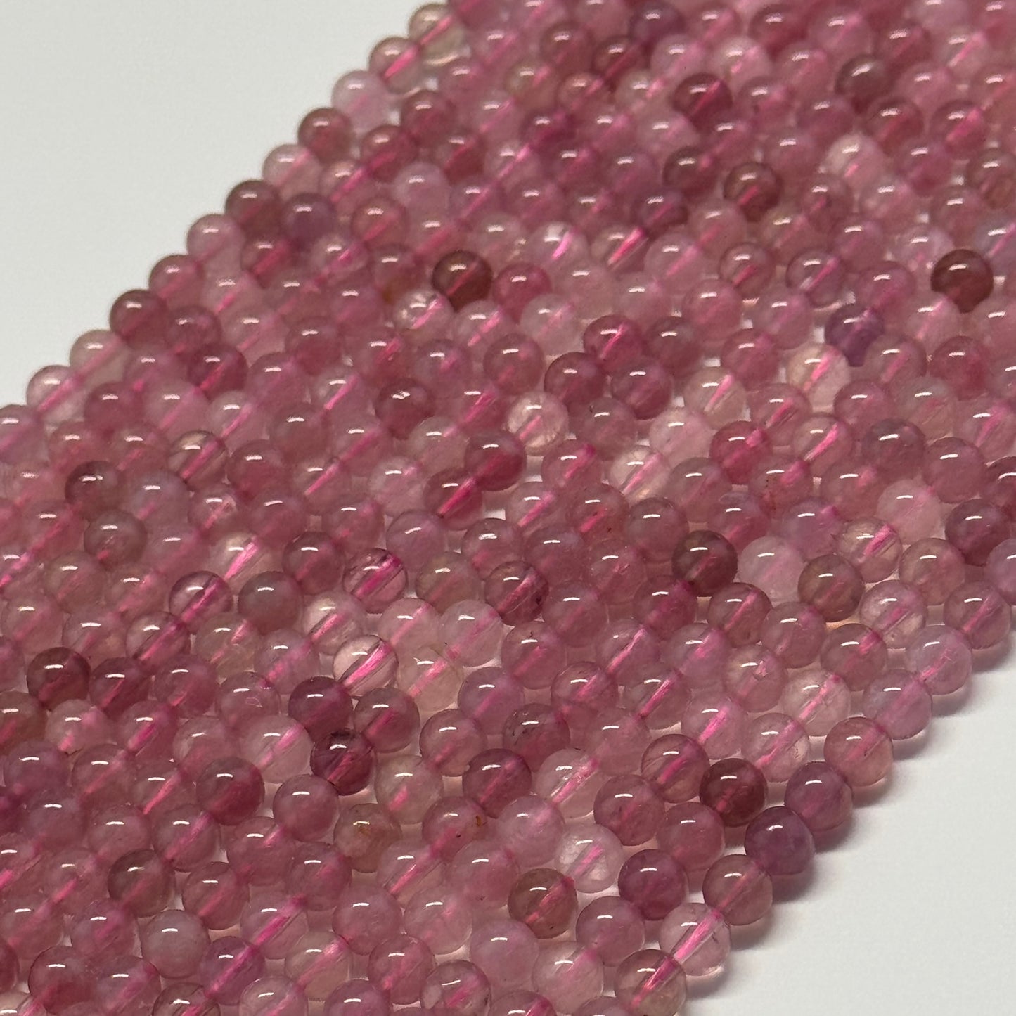Red Rose Quartz Polished Round Gemstone Beads - (AAAA Quality)