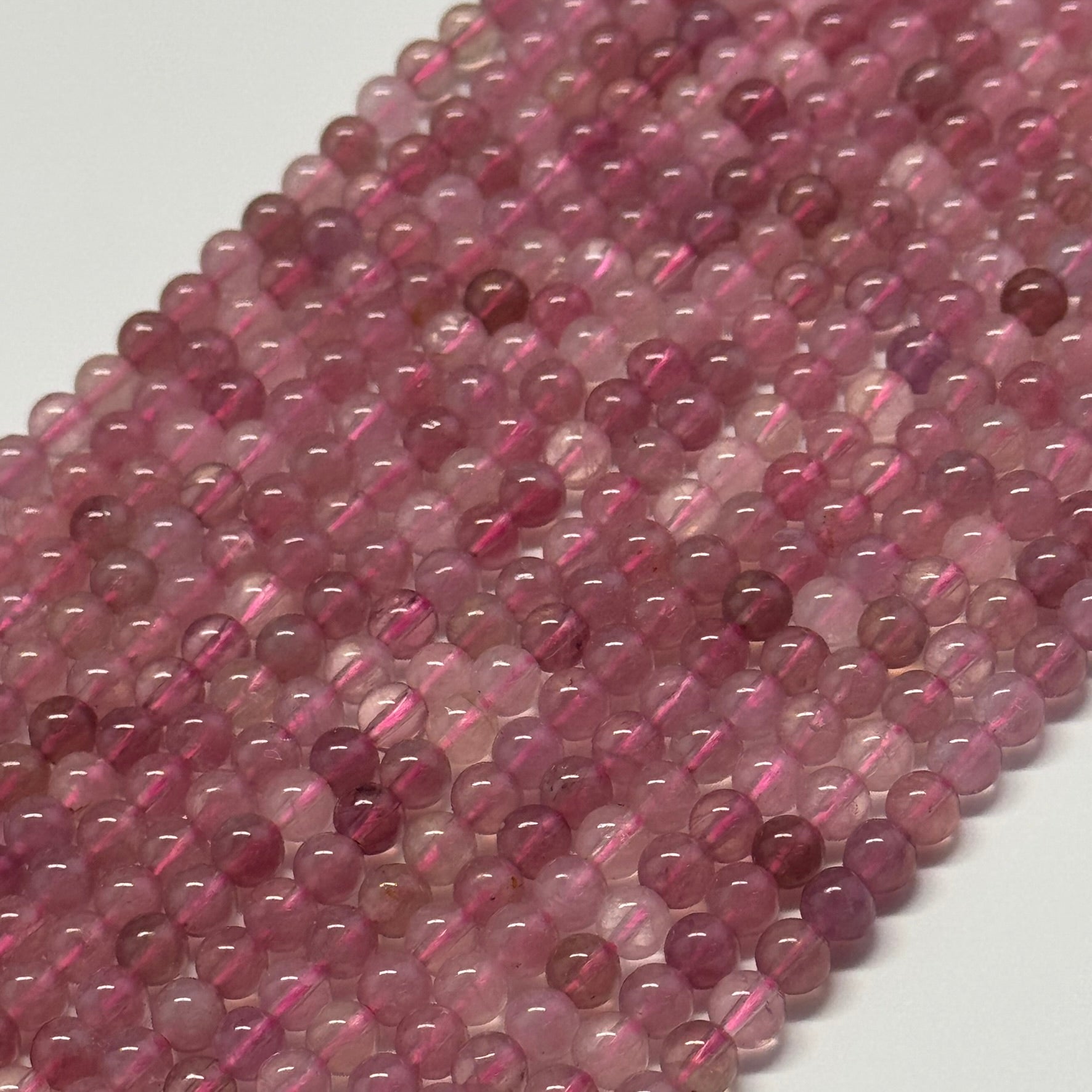 Red Rose Quartz Polished Round Gemstone Beads - (AAAA Quality)