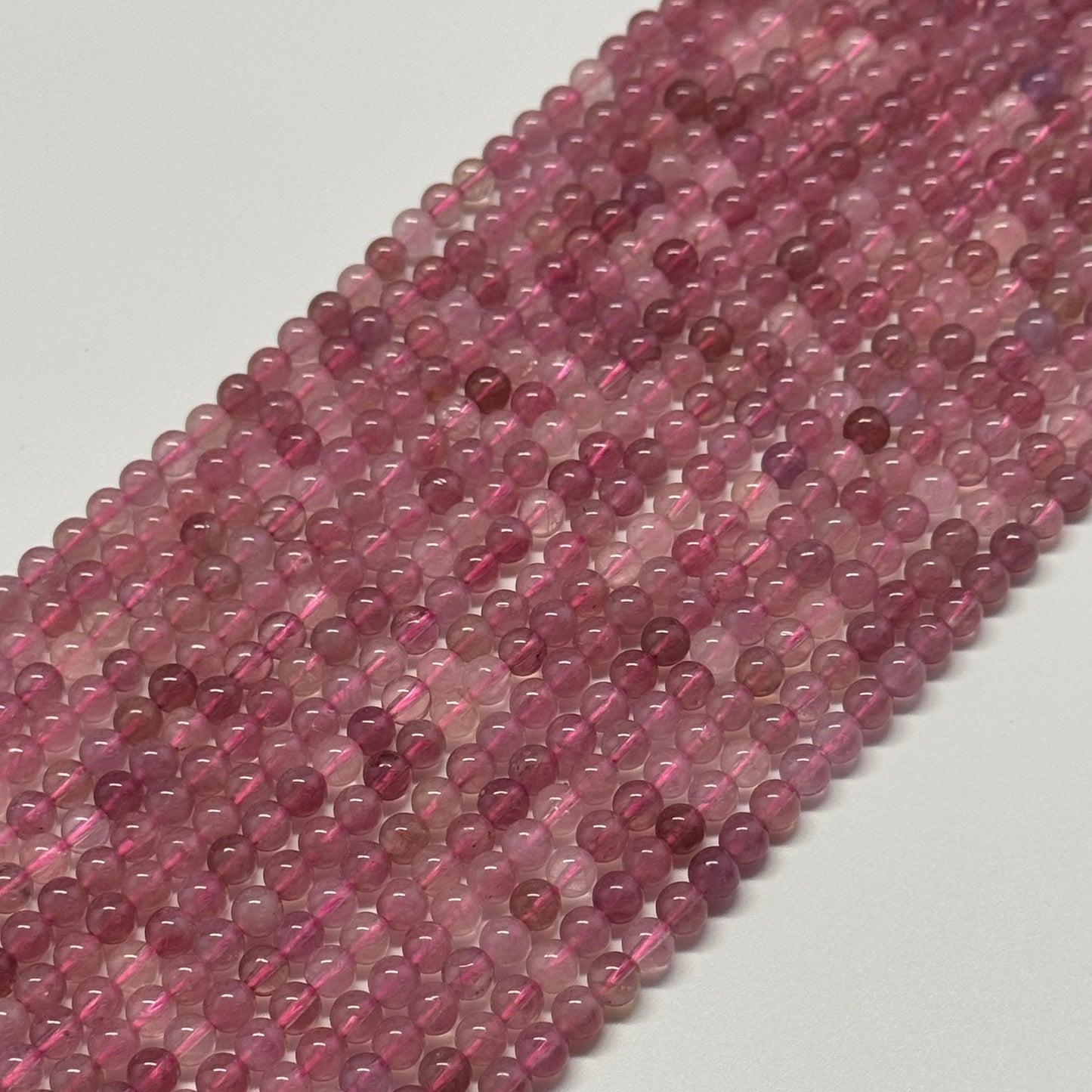 Red Rose Quartz Polished Round Gemstone Beads - (AAAA Quality)