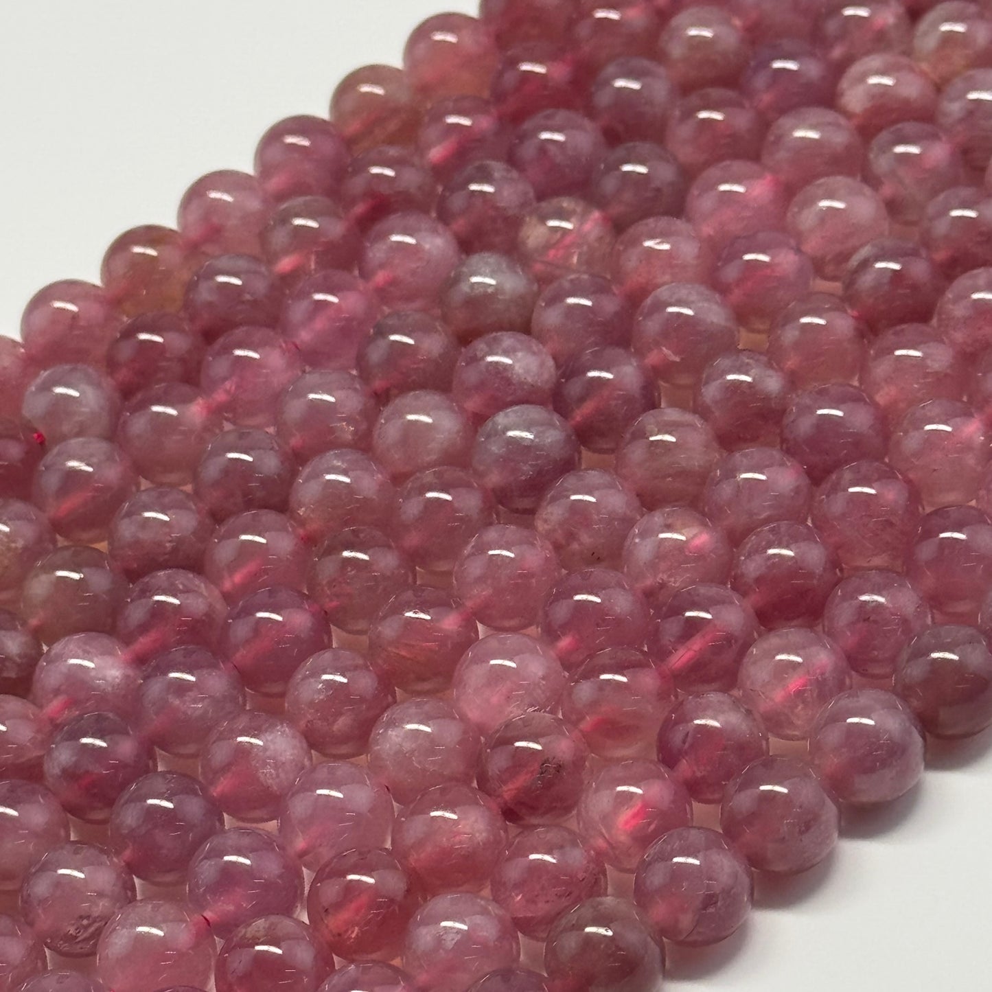 Red Rose Quartz Polished Round Gemstone Beads - (AAAA Quality)