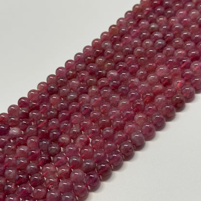 Red Rose Quartz Polished Round Gemstone Beads - (AAAA Quality)