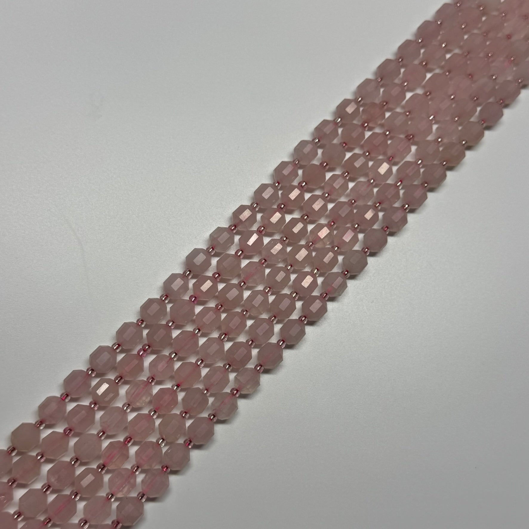 Rose Quartz Dodecahedron Gemstone Beads - (AA Quality)
