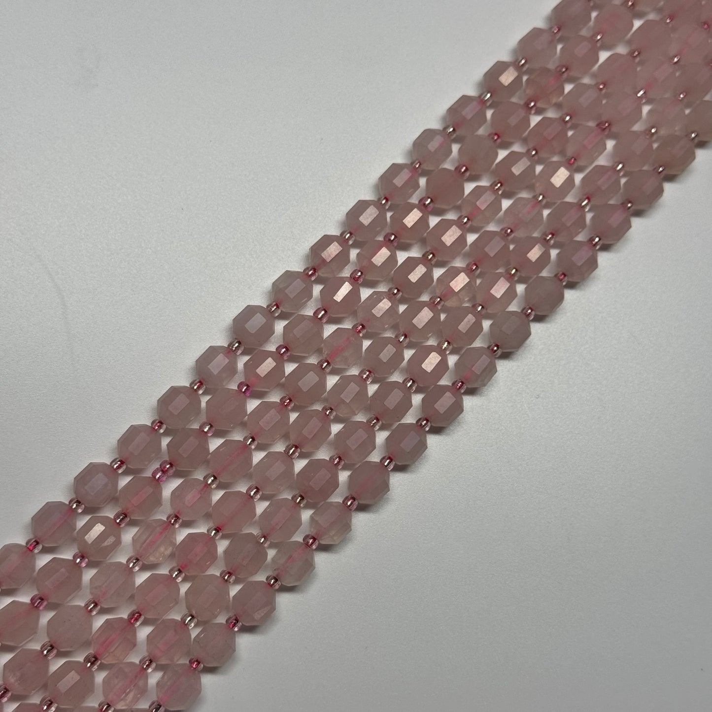 Rose Quartz Dodecahedron Gemstone Beads - (AA Quality)