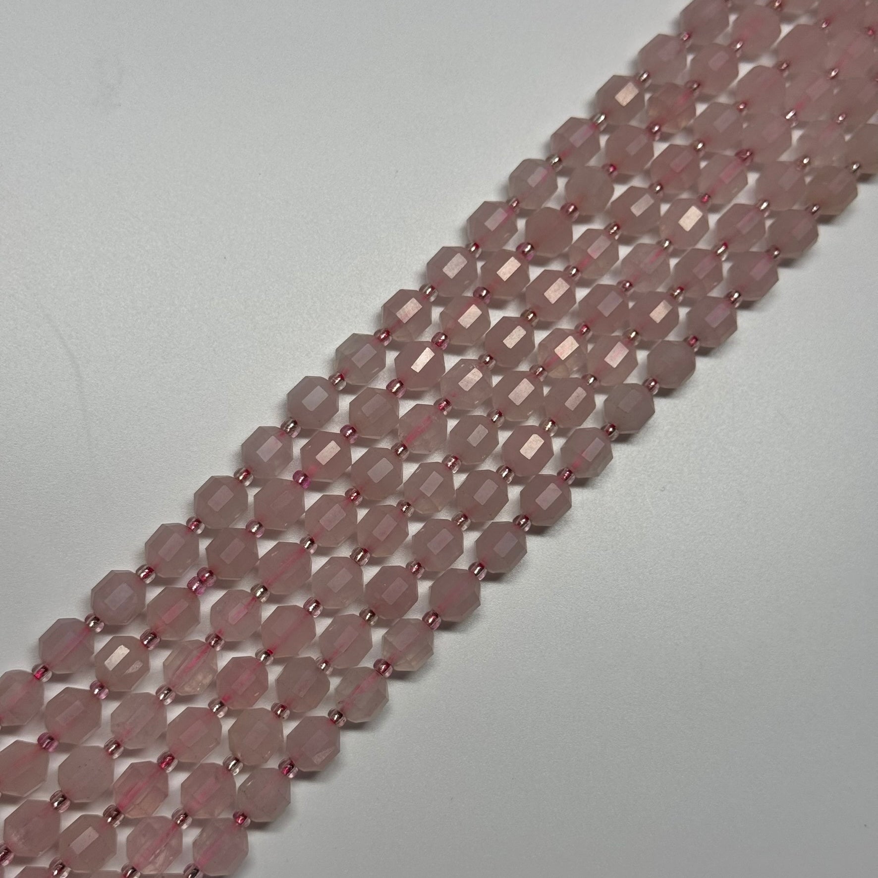 Rose Quartz Dodecahedron Gemstone Beads - (AA Quality)