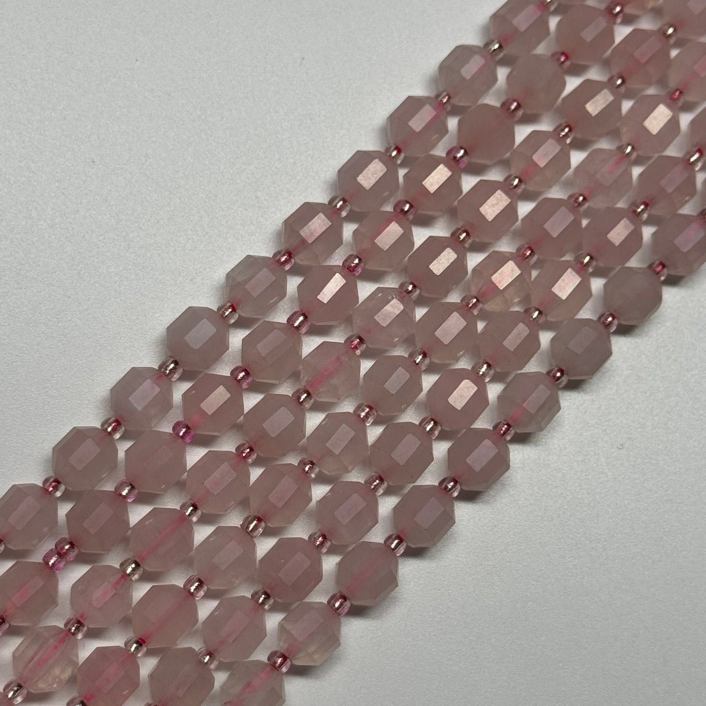 Rose Quartz Dodecahedron Gemstone Beads - (AA Quality)