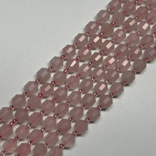 Rose Quartz Dodecahedron Gemstone Beads - (AA Quality)
