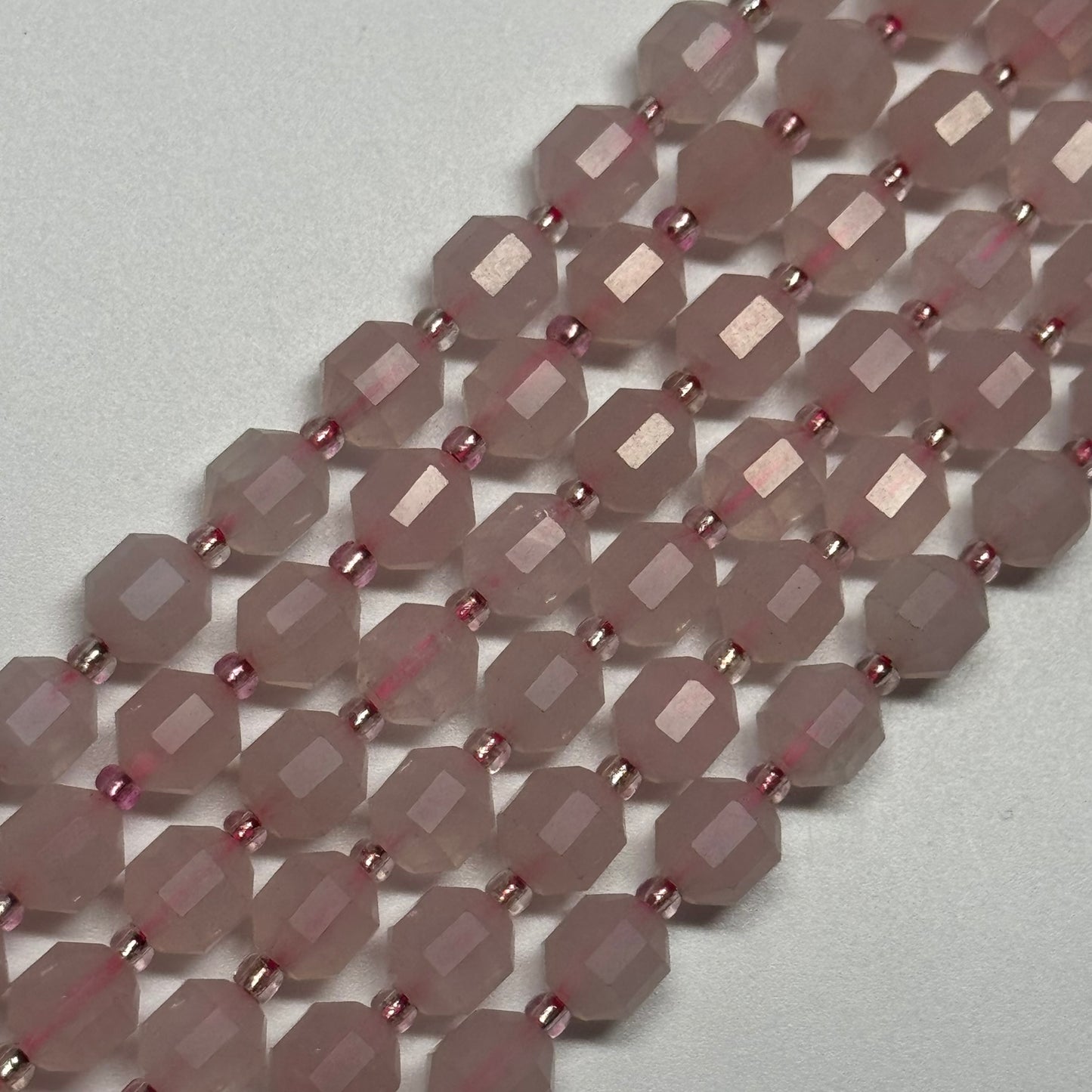Rose Quartz Dodecahedron Gemstone Beads - (AA Quality)