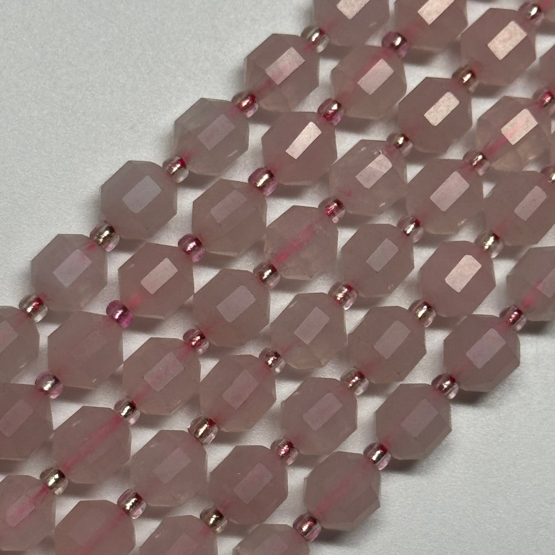 Rose Quartz Dodecahedron Gemstone Beads - (AA Quality)