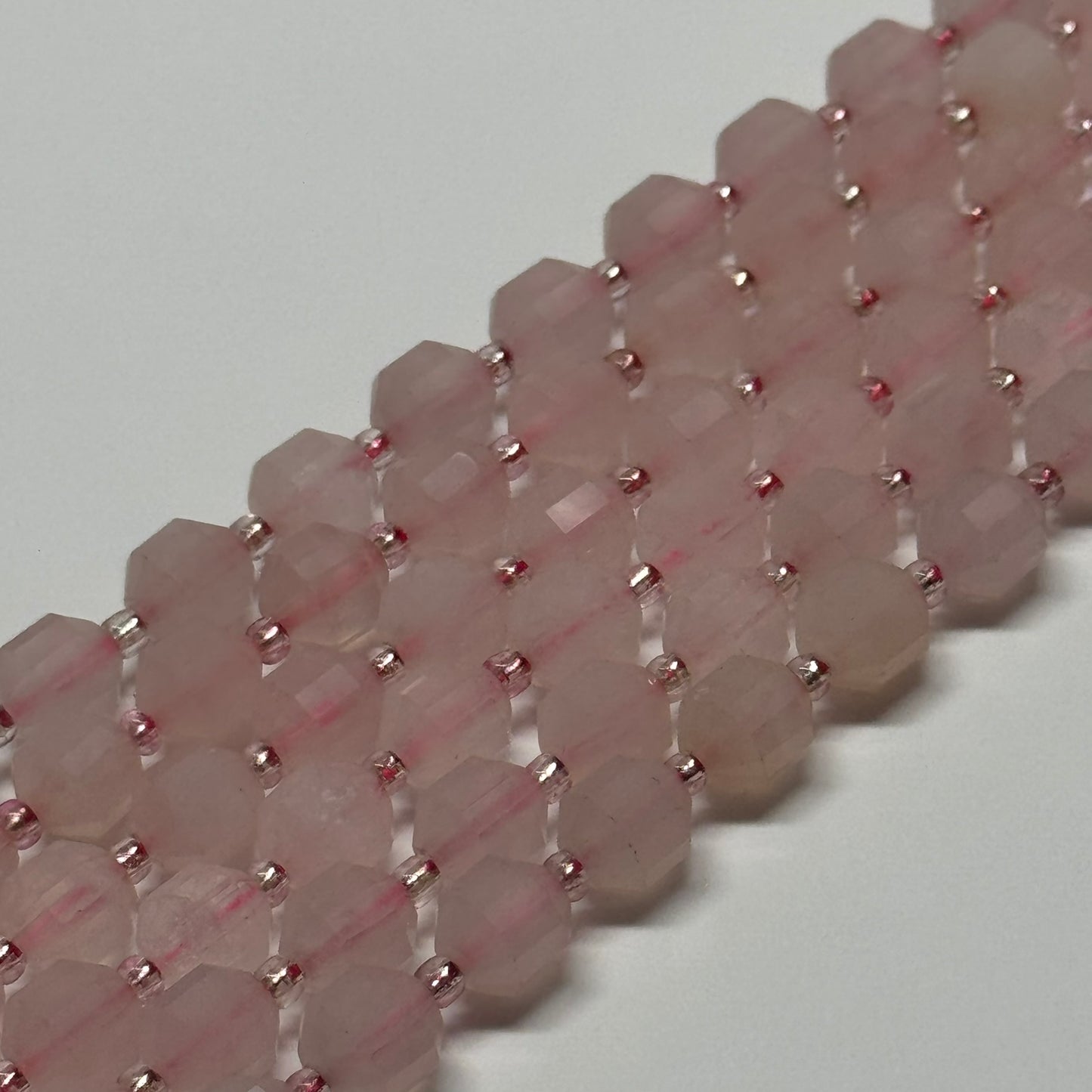 Rose Quartz Dodecahedron Gemstone Beads - (AA Quality)