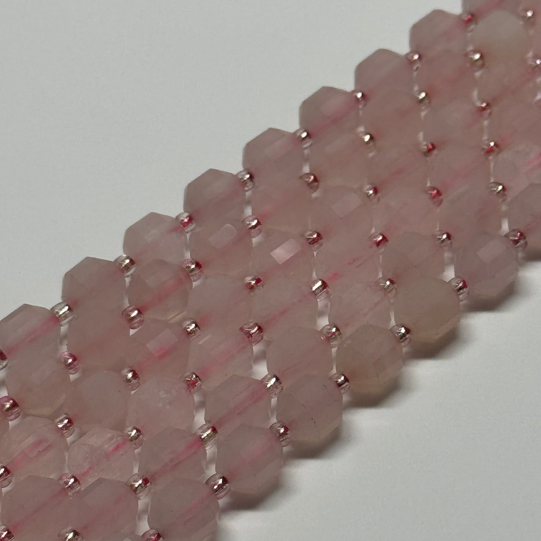 Rose Quartz Dodecahedron Gemstone Beads - (AA Quality)