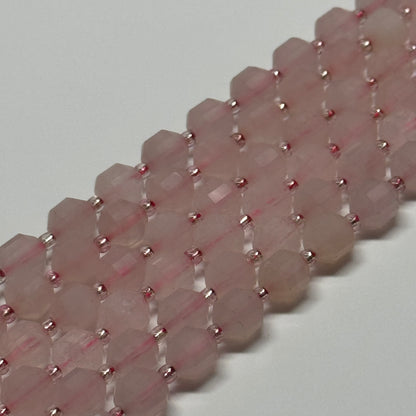 Rose Quartz Dodecahedron Gemstone Beads - (AA Quality)