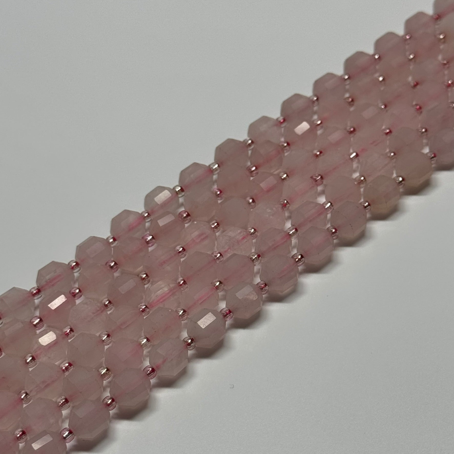 Rose Quartz Dodecahedron Gemstone Beads - (AA Quality)