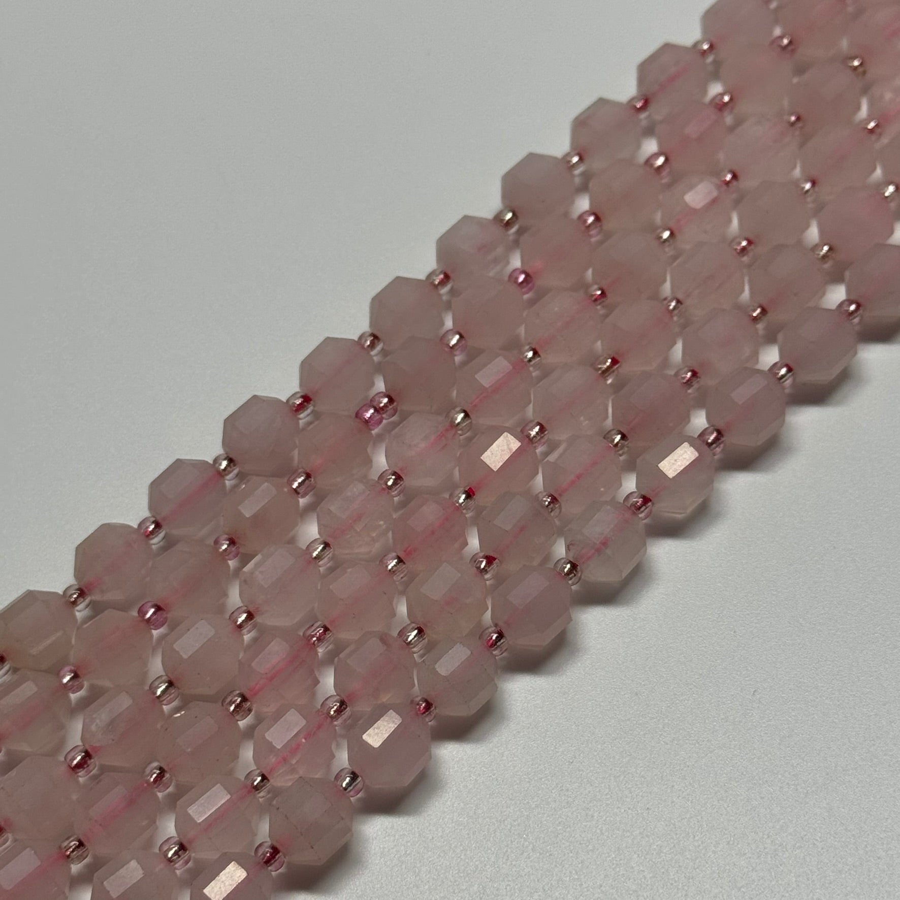 Rose Quartz Dodecahedron Gemstone Beads - (AA Quality)