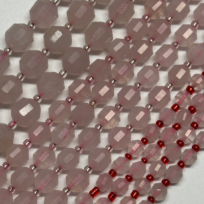 Rose Quartz Dodecahedron Gemstone Beads - (AA Quality)
