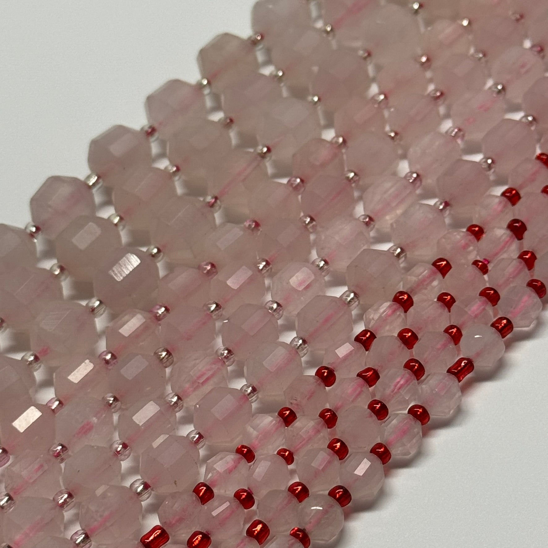 Rose Quartz Dodecahedron Gemstone Beads - (AA Quality)