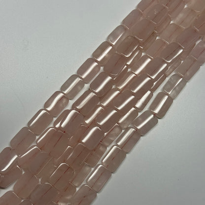 Rose Quartz Rectangle Cushion Gemstone Beads - (AA Quality)