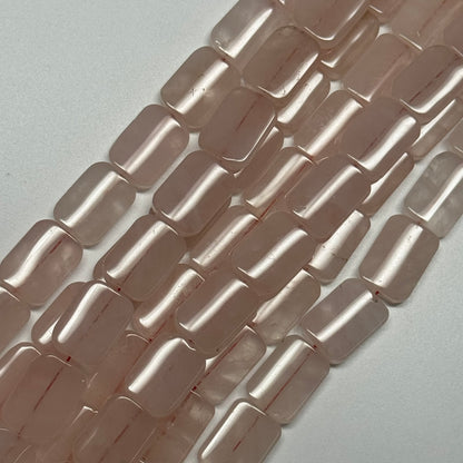 Rose Quartz Rectangle Cushion Gemstone Beads - (AA Quality)