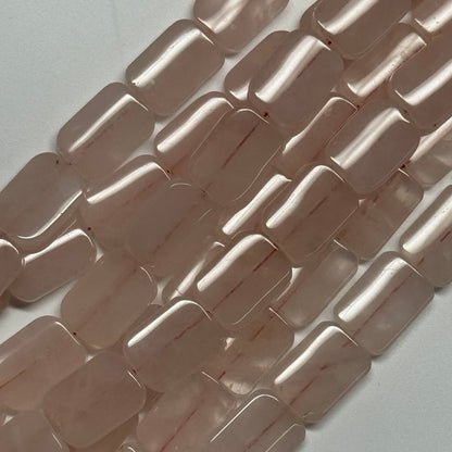 Rose Quartz Rectangle Cushion Gemstone Beads - (AA Quality)