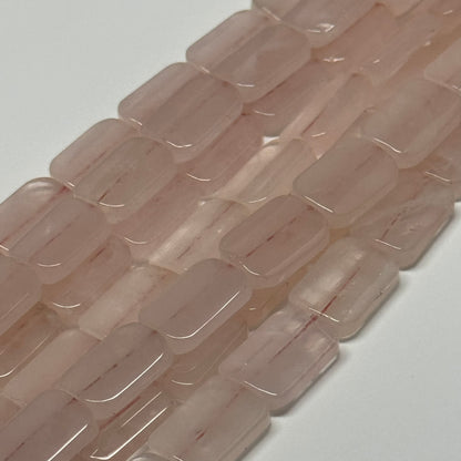 Rose Quartz Rectangle Cushion Gemstone Beads - (AA Quality)