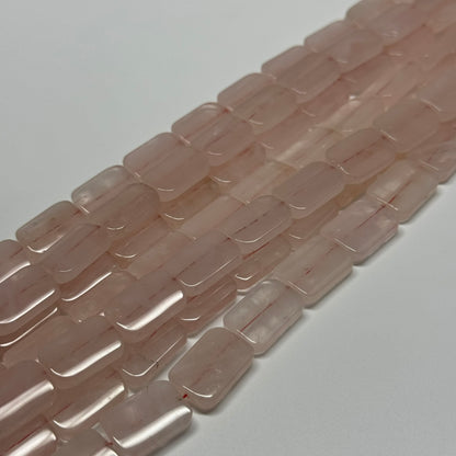 Rose Quartz Rectangle Cushion Gemstone Beads - (AA Quality)