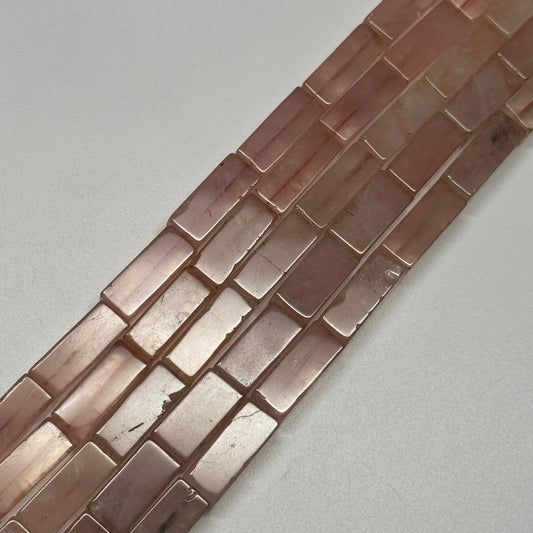 Rose Quartz Rectangular Shaped Gemstone Beads