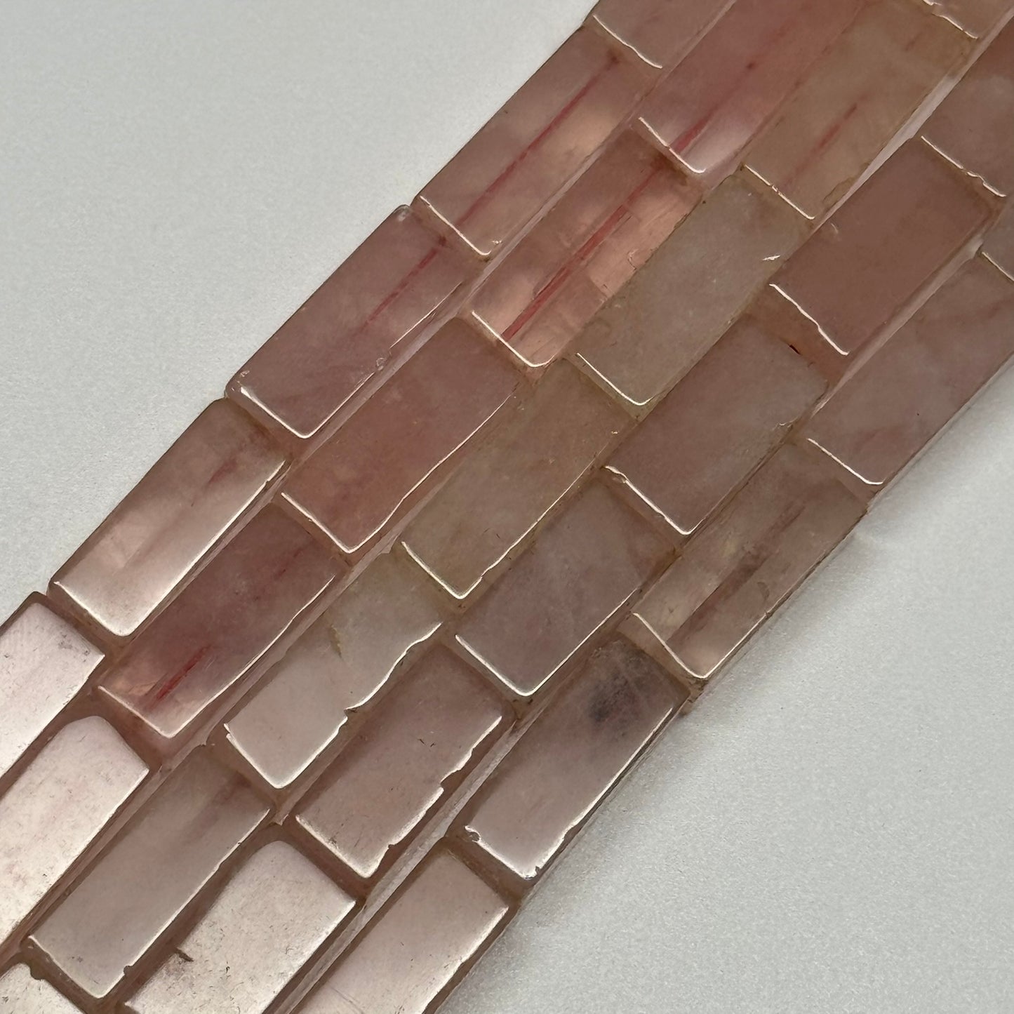Rose Quartz Rectangular Shaped Gemstone Beads