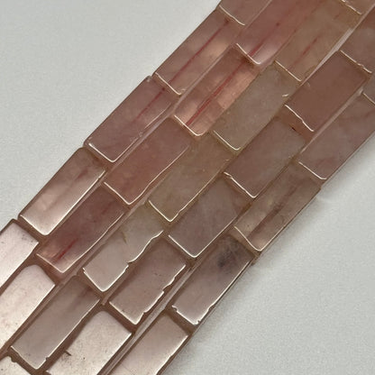 Rose Quartz Rectangular Shaped Gemstone Beads