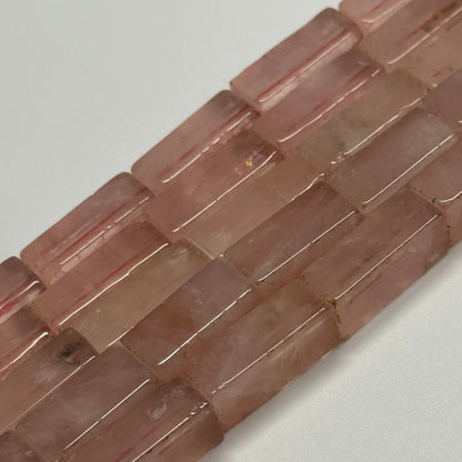 Rose Quartz Rectangular Shaped Gemstone Beads
