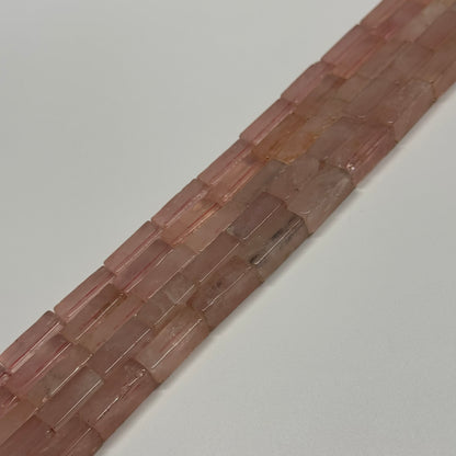 Rose Quartz Rectangular Shaped Gemstone Beads