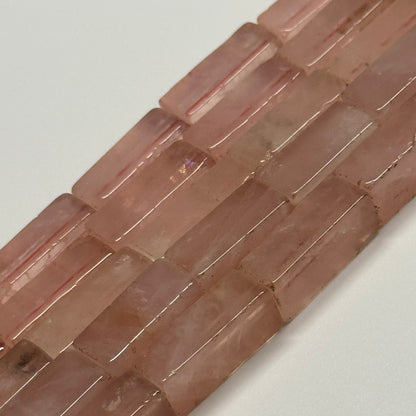 Rose Quartz Rectangular Shaped Gemstone Beads