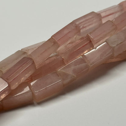 Rose Quartz Rectangular Shaped Gemstone Beads