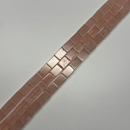 Rose Quartz Rectangular Shaped Gemstone Beads