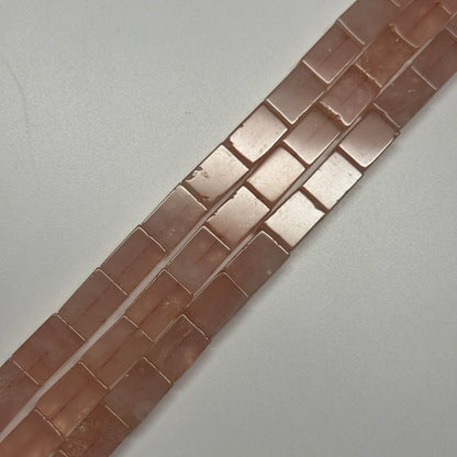 Rose Quartz Rectangular Shaped Gemstone Beads