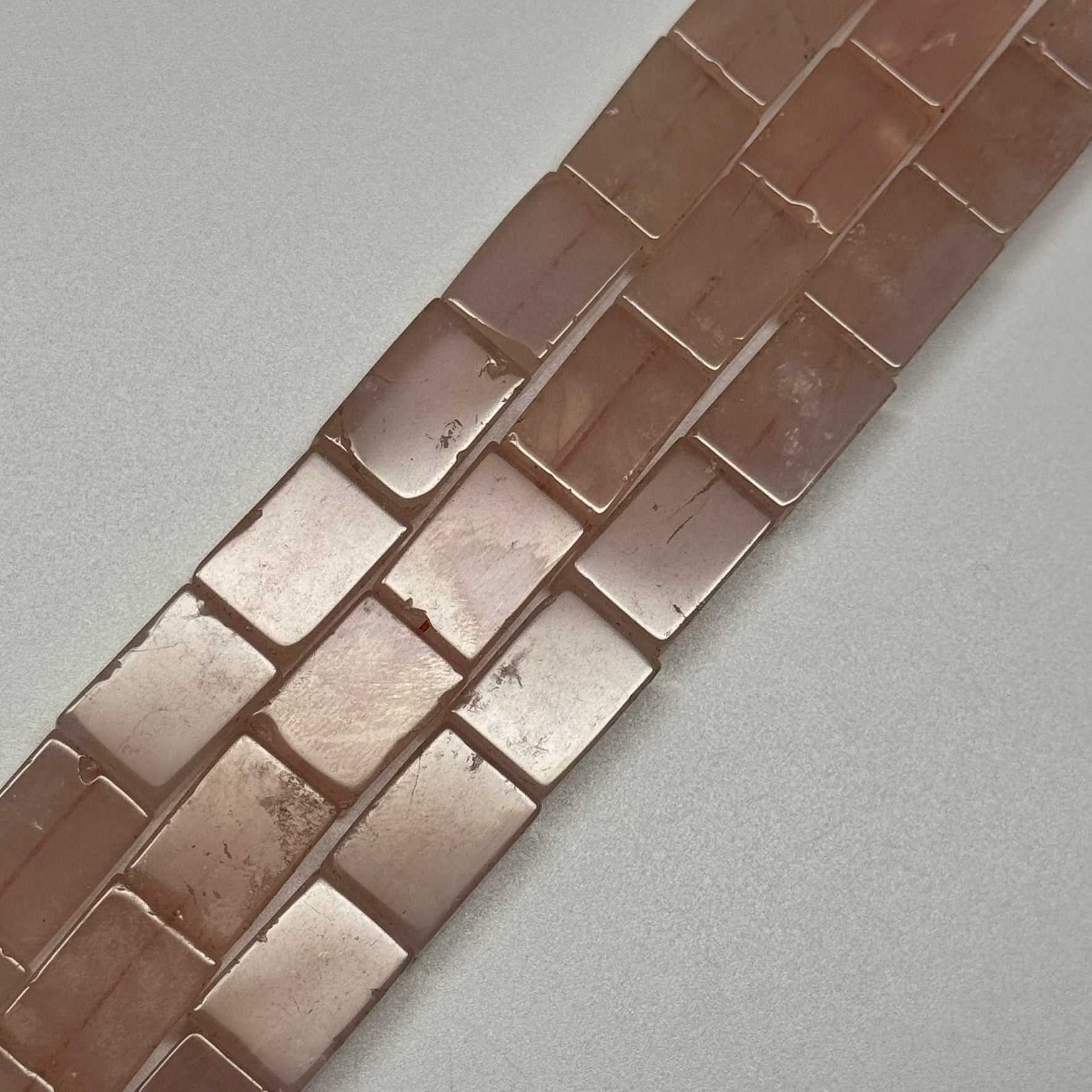 Rose Quartz Rectangular Shaped Gemstone Beads