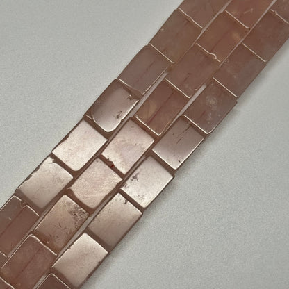 Rose Quartz Rectangular Shaped Gemstone Beads