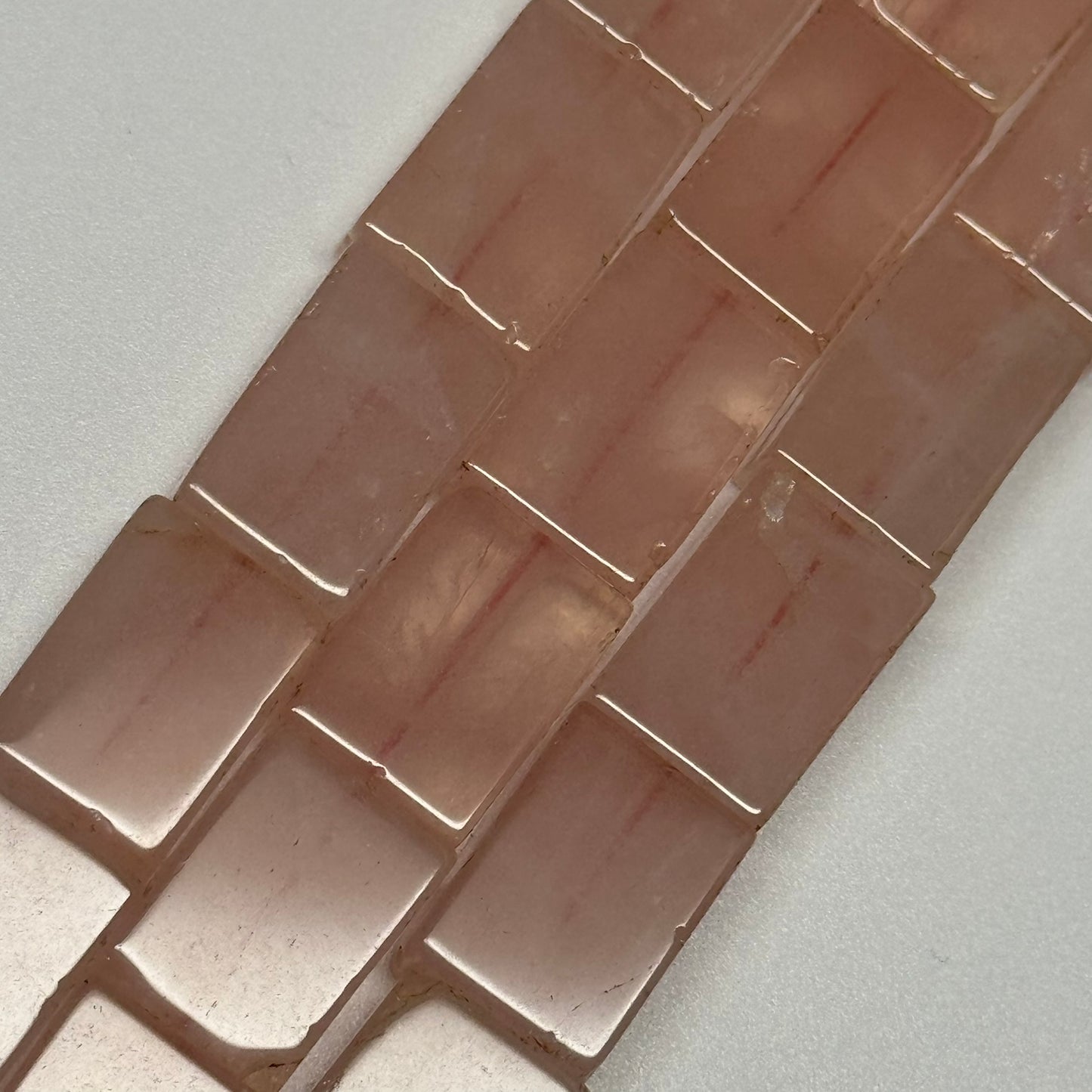 Rose Quartz Rectangular Shaped Gemstone Beads