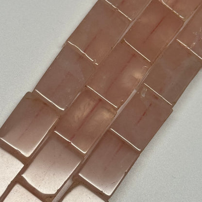 Rose Quartz Rectangular Shaped Gemstone Beads