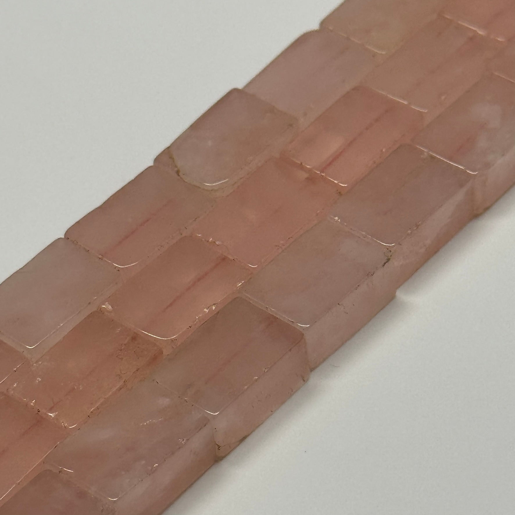 Rose Quartz Rectangular Shaped Gemstone Beads