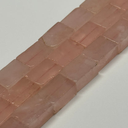 Rose Quartz Rectangular Shaped Gemstone Beads