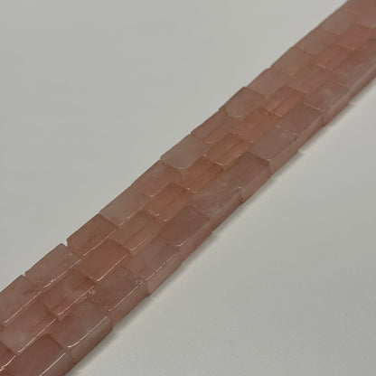 Rose Quartz Rectangular Shaped Gemstone Beads