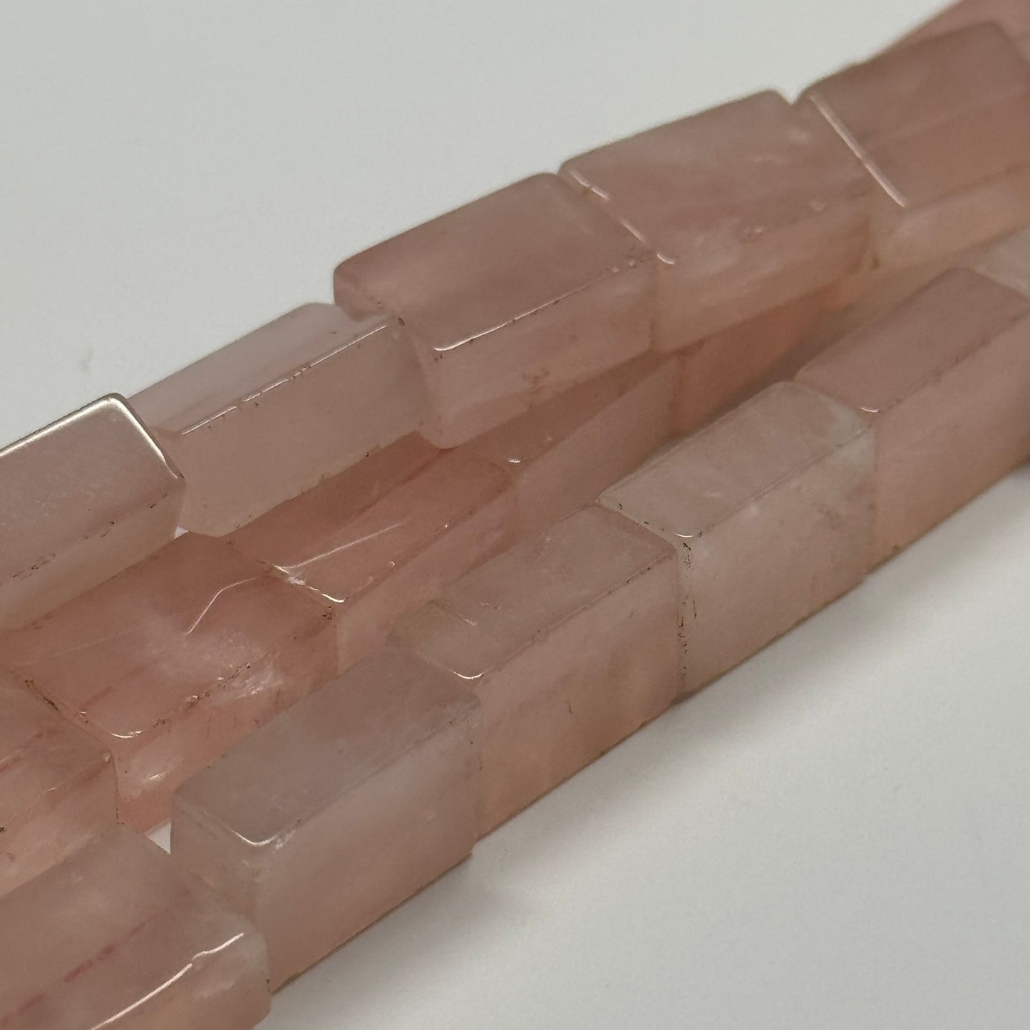 Rose Quartz Rectangular Shaped Gemstone Beads