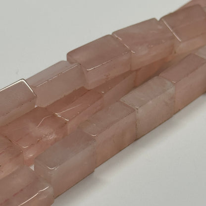 Rose Quartz Rectangular Shaped Gemstone Beads