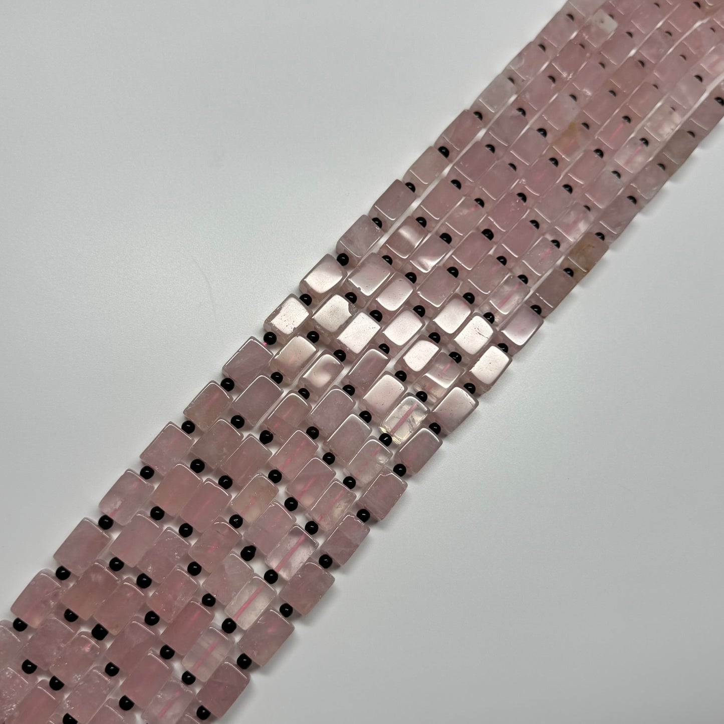Rose Quartz Rectangular Shaped Gemstone Beads