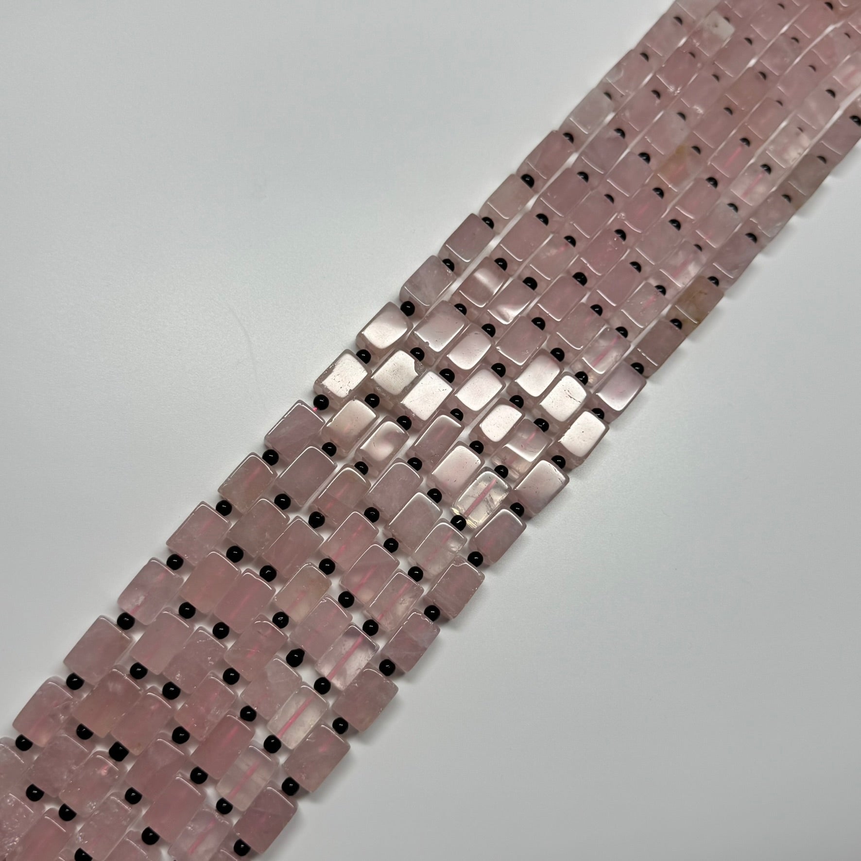 Rose Quartz Rectangular Shaped Gemstone Beads