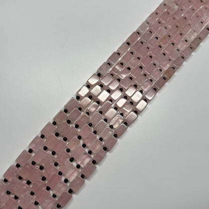 Rose Quartz Rectangular Shaped Gemstone Beads